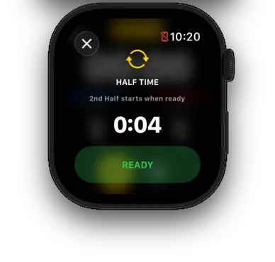 Watch showing stoppage countdown